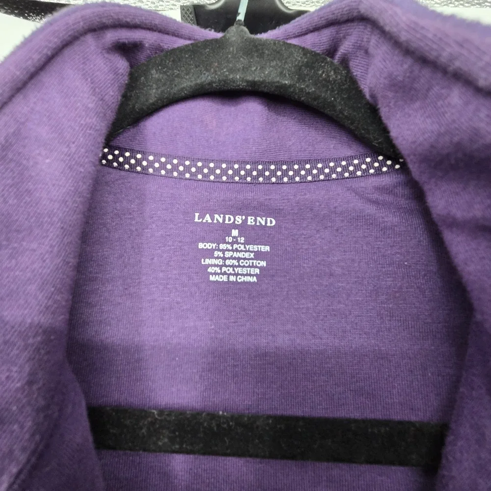 Land's End Full Zip Fleece Vest Women's MED Purple Plum Pockets‎ Outdoor Cozy
